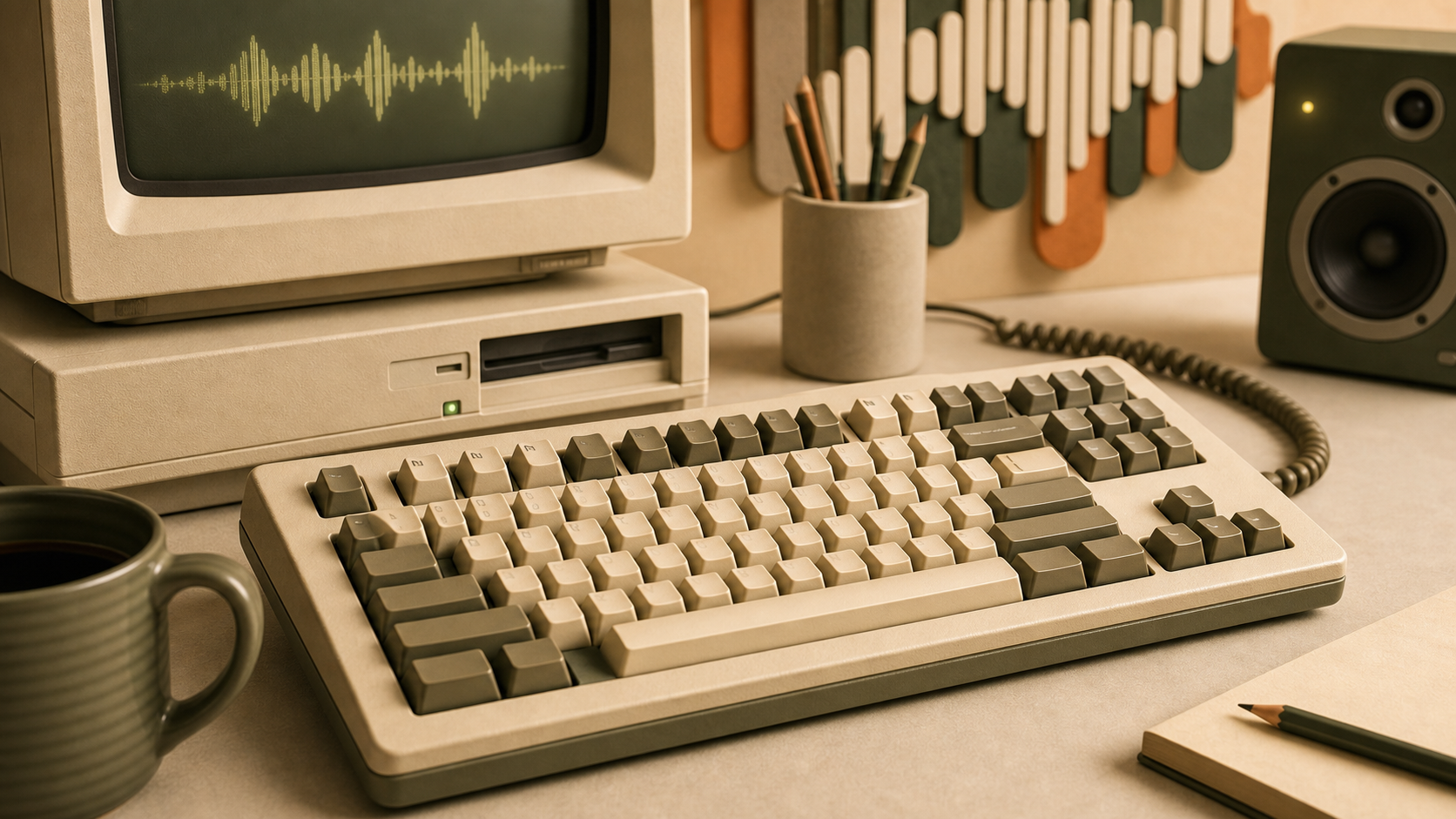 Retro keyboard used for Microsoft SAM TTS text input